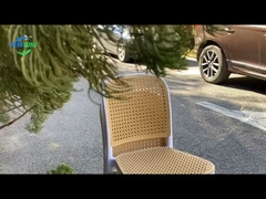 Franse stijl high back eetstoel in plastic rattan stoel zwart