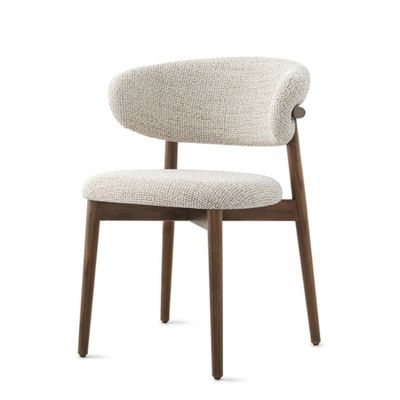 kopen IJzer licht houten eetstoelen Polsterstof Moderne houten eetstoelen online vervaardiging