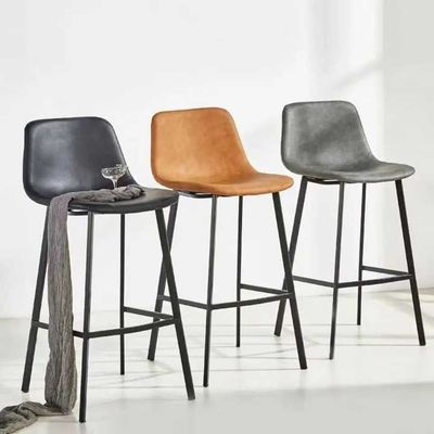 kopen Cafe PU leer barkrukken Retro Design Bar Hoogte krukken Oranje Zwart online vervaardiging