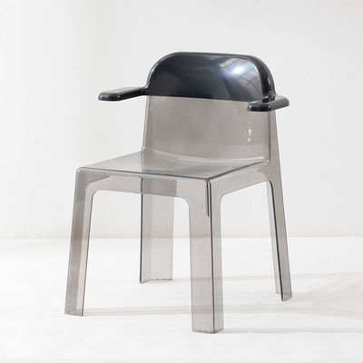 kopen Acrylische transparante plastic eetstoelen Duidelijke plastic keukenstoelen met armsteun online vervaardiging