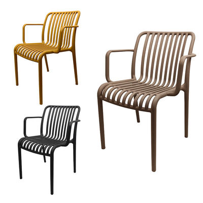 kopen Retro plastic patio eetstoelen stapelbare bistro fauteuil hoge rug online vervaardiging
