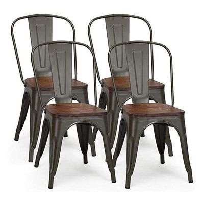 kopen Cafe Tolix Style Eetstoelen Tolix zijkantstoel Stapelbare metalen eetstoel online vervaardiging