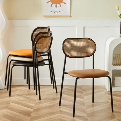 kopen OEM ODM Nordic Cane Eetstoel Zwart Rattan Eetkamerstoelen online vervaardiging