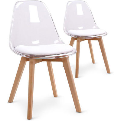 Nordic PC Transparante Acryl Wit Plastic Keukenstoelen Voor Cafe
