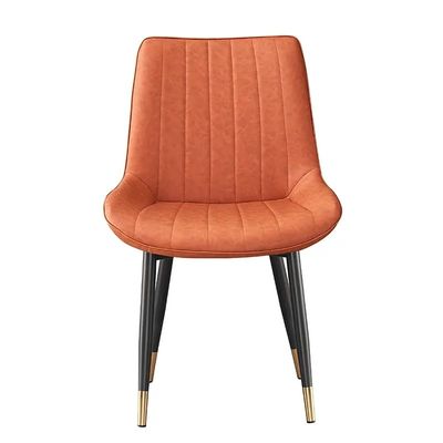 Op maat gemaakte verstelbare PU leer eetstoelen Oranje gepoleerde eetstoel