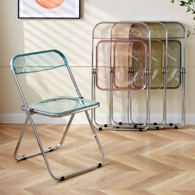 Groen Blauw Acrylische Opvouwbare Stoel Verstelbare Doorzichtige Plastic Opvouwbare Stoel