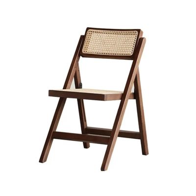 Restaurants Opvouwbare Buitenwijkers Eetstoelen Houten Frame Rattan Side Chair