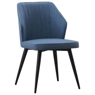 Huid PU gepoleerde eetstoelen met zwarte metalen benen