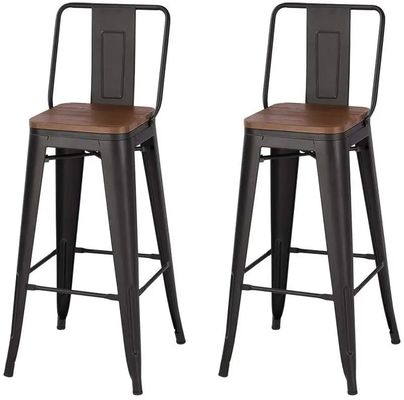 Industriële vintage barkrukken met rug / commerciële metalen barkrukken