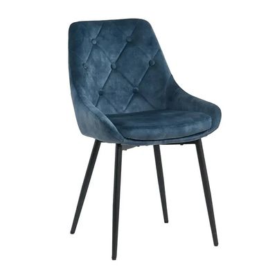 Blauw gepolsterde fluweel eetstoelen Slaapkamer Fluweel gepoleerde eetstoelen